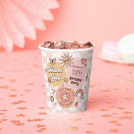 Groovy Daisy Retro 1. Geburtstag Party Pappbecher