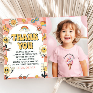 Groovy Daisy & Retro Van Pink Birthday Dankeskarte