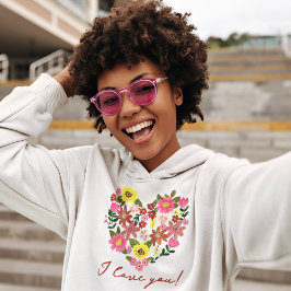 Groovy daisy rosa Blume Herzstück Valentine Hoodie