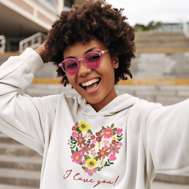 Groovy daisy rosa Blume Herzstück Valentine Hoodie (Von Creator hochgeladen)