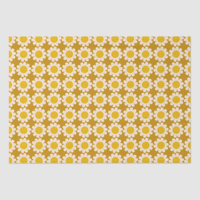 Groovy Daisy Summer Wrapping Paper Sheets Seidenpapier (Vorderseite)
