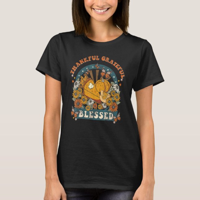 Groovy dankbar, gesegnet Live-Liebe Fall T-Shirt (Vorderseite)