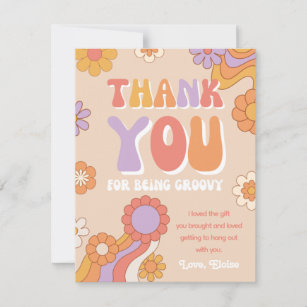 Groovy Danke You Card   Retro Dankeschön Karte