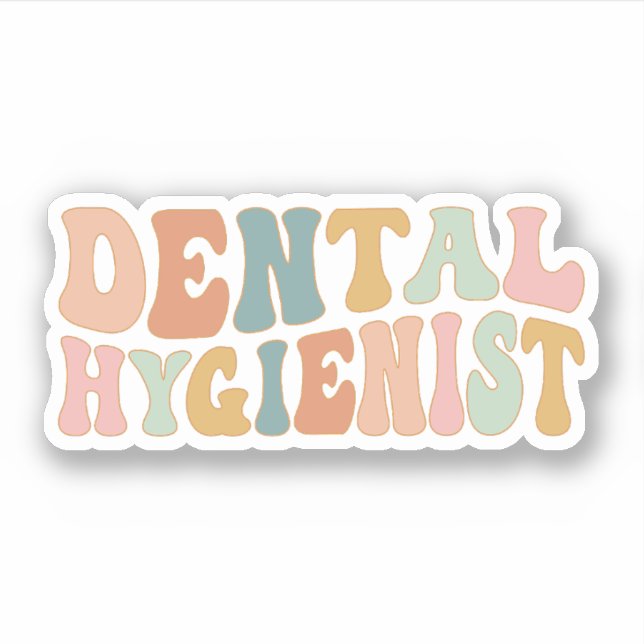 Groovy Dental Hygienist Zahnhygiene Mundhygiene Aufkleber (Vorderseite)