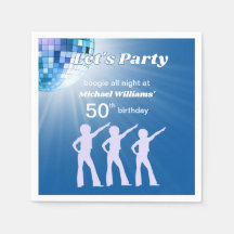 Groovy Disco Ball Blue Mans 50th Birthday