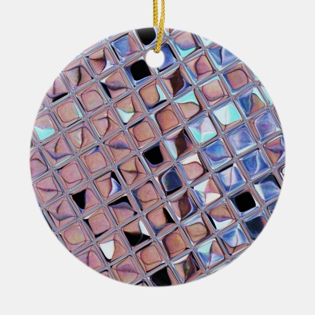 Groovy Disco Ball Mirror Ball Keramikornament (Vorne)