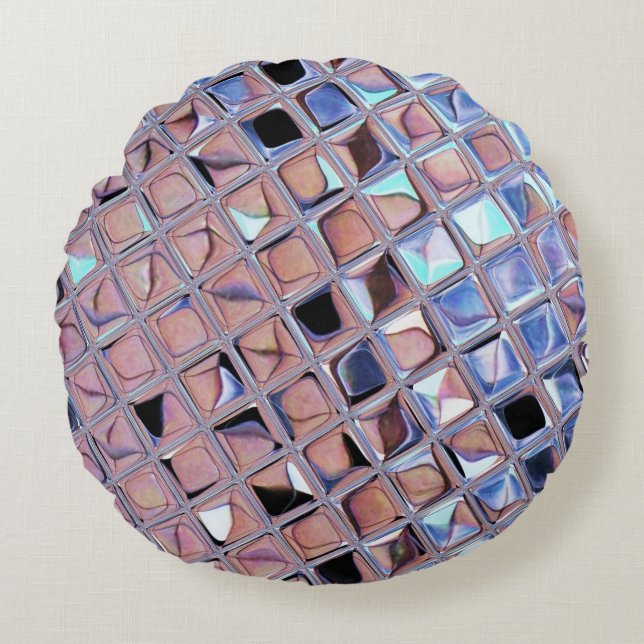 Groovy Disco Ball Mirror Ball Rundes Kissen (Vorderseite)