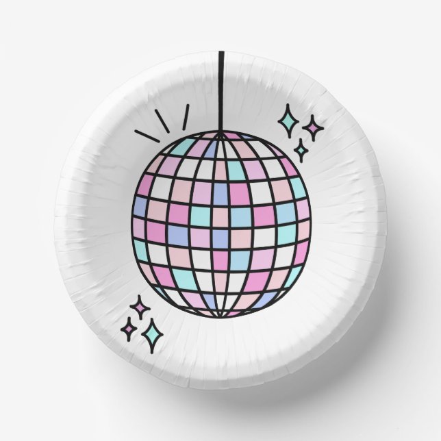 Groovy Disco Ball Pappteller (Vorderseite)