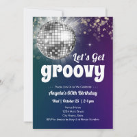 Groovy Disco Dance Party 60. Geburtstag Einladung