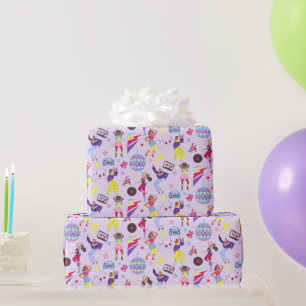 Groovy Disco Lila Party Millennial Retro Geschenkpapier