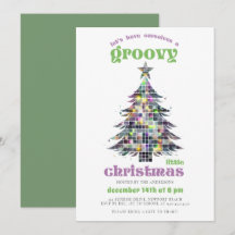 Groovy Disco Tree Retro Green Pink Weihnachtsfest 