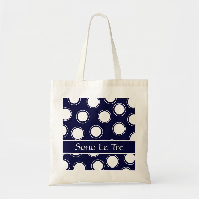 Groovy Dots #5 mit Monogramm Tragetasche (Vorne)
