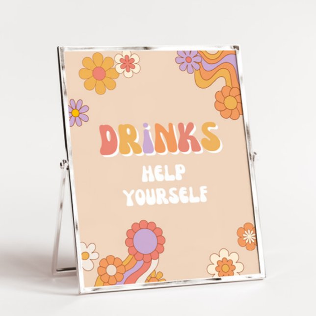 Groovy Drinks Party Sign | Groovy Sign (Von Creator hochgeladen)