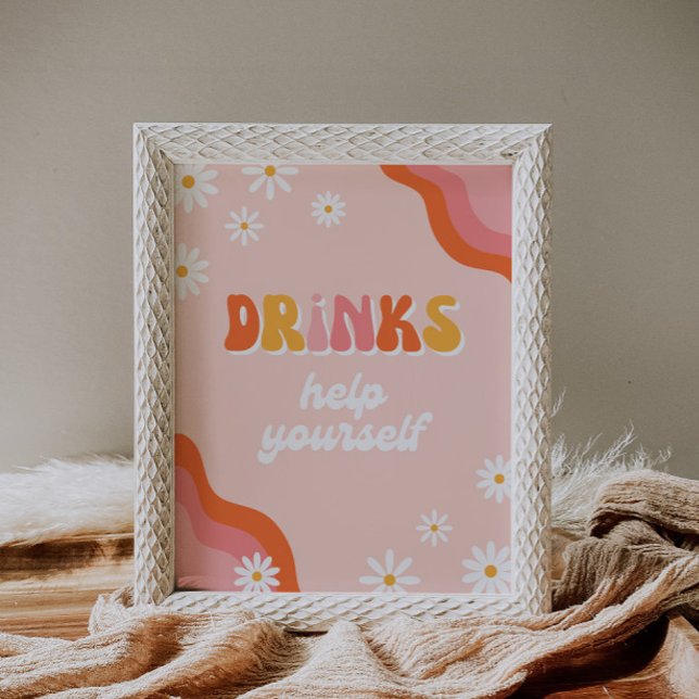 Groovy Drinks Party Sign | Groovy Sign (Von Creator hochgeladen)