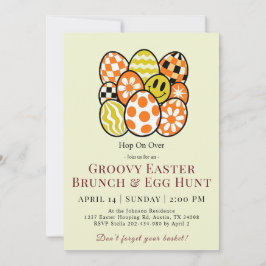 Groovy Easter Brunch Egg Hunt Invitation Einladung