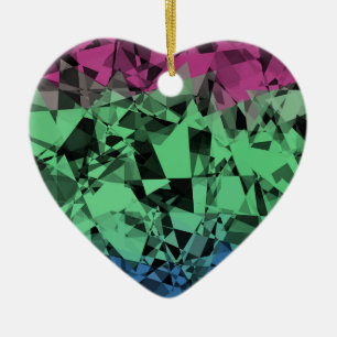 Groovy Eclectic Retro Trippy Polysexual Prilag Keramik Ornament