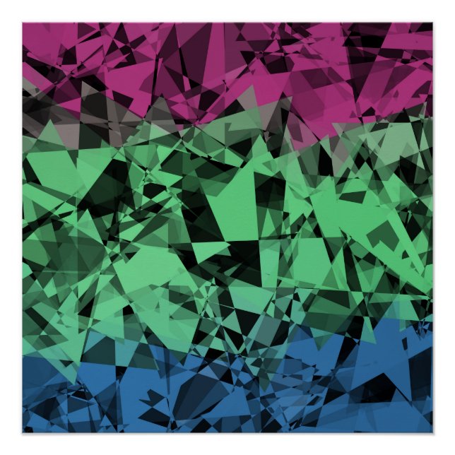 Groovy Eclectic Retro Trippy Polysexual Prilag Poster (Vorderseite)