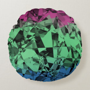 Groovy Eclectic Retro Trippy Polysexual Stolzflagg Rundes Kissen