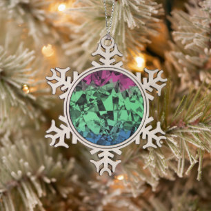 Groovy Eclectic Retro Trippy Polysexual Stolzflagg Schneeflocken Zinn-Ornament