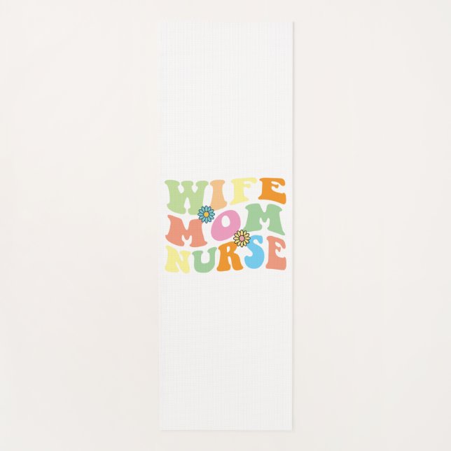 Groovy Ehefrau Mutter Krankenschwester Retro Mutte Yogamatte (Vorderseite)