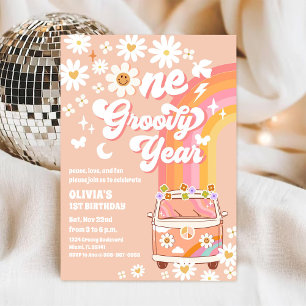 Groovy Einladung zum ersten Geburtstag