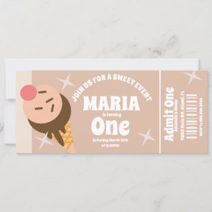 Groovy-Eis-Geburtstags-Ticket-Party Einladung