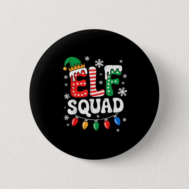 Groovy Elf Squad Elf Familie Weihnachten Matching  Button (Vorderseite)