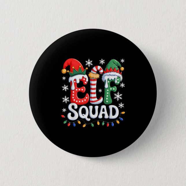 Groovy Elf Squad Elf Familie Weihnachten Matching  Button (Vorderseite)
