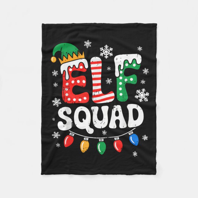 Groovy Elf Squad Elf Familie Weihnachten Matching  Fleecedecke (Vorderseite)