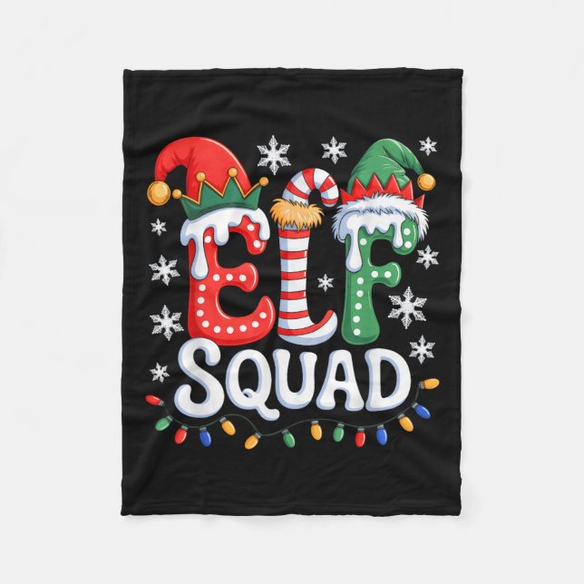 Groovy Elf Squad Elf Familie Weihnachten Matching  Fleecedecke (Vorderseite)