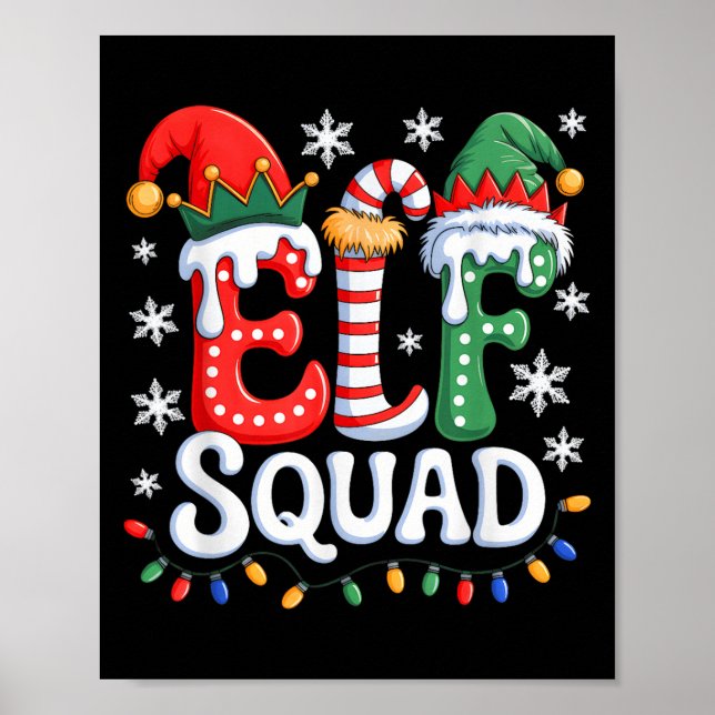 Groovy Elf Squad Elf Familie Weihnachten Matching  Poster (Vorne)