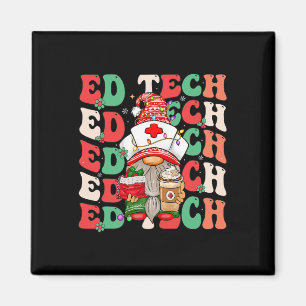 Groovy Emergency Room Nurse Christmas Gnome Ed Tec Magnet