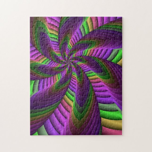 Groovy Energetic Colorful Neon Fraktal Pattern (Vertikal)