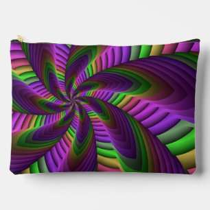Groovy Energetic Colorful Neon Fraktal Pattern Zubehörtasche