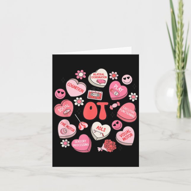 Groovy Ergotherapie Valentinstag Ot Konversation Karte (Vorderseite)