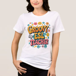 Groovy ESL Teacher - Retro Multicultural Bilingual Tri-Blend Shirt
