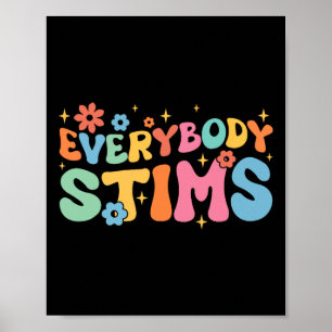 Groovy Everybody Stims Special Bildung Autismus Aw Poster
