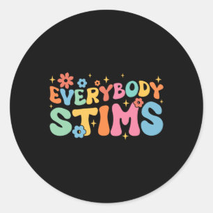 Groovy Everybody Stims Special Bildung Autismus Aw Runder Aufkleber