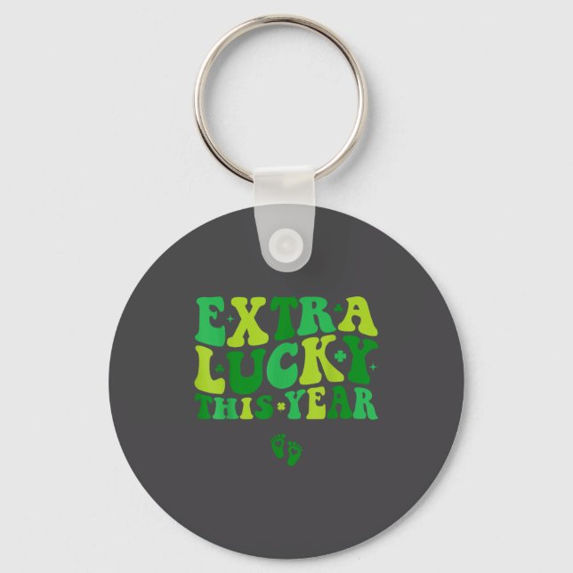 Groovy Extra Lucky This Year Irish Pregnancy St Pa Schlüsselanhänger (Vorderseite)