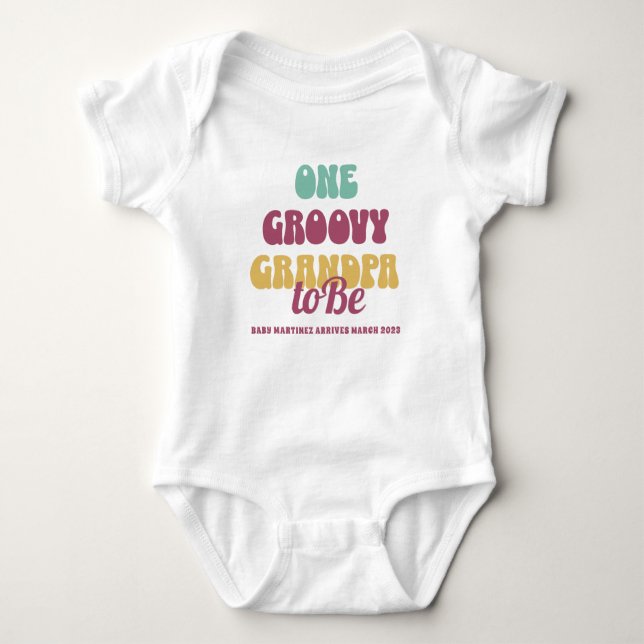 Groovy Fall Großeltern Schwangerschaft Bab Baby Strampler (Vorderseite)