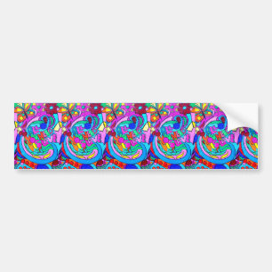 groovy farbiger Hippieart-Autoaufkleber Autoaufkleber