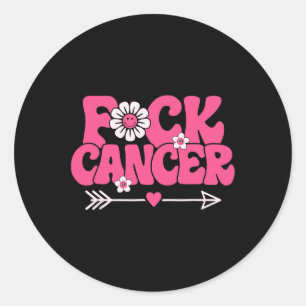 Groovy Fck Cancer Runder Aufkleber