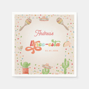 Groovy Fiesta 3. Geburtstag Drei-Sterne-Hotel Serviette