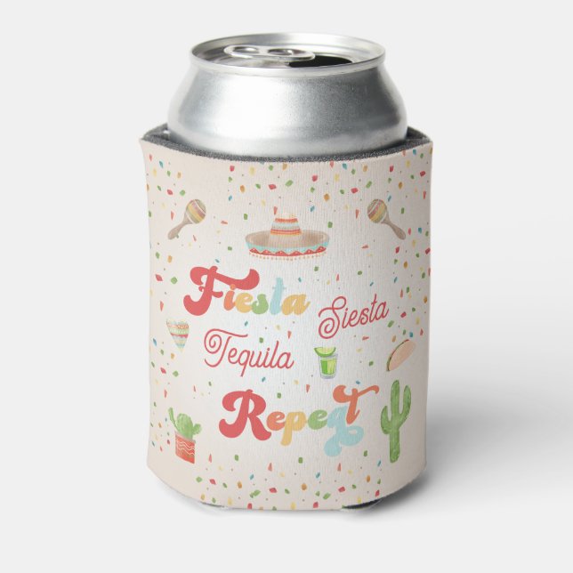 Groovy Fiesta Siesta Tequila Repeat Bachelorette Dosenkühler (Kanne Rückseite)