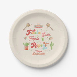 Groovy Fiesta Siesta Tequila Repeat Bachelorette Pappteller