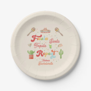 Groovy Fiesta Siesta Tequila Repeat Bachelorette Pappteller