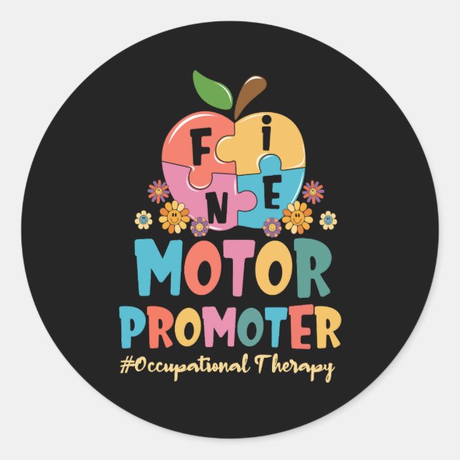 Groovy Fine Motor Promoter Occupational Therapy OT Runder Aufkleber (Vorderseite)