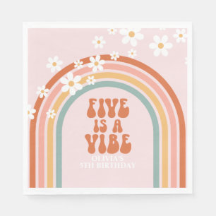 Groovy Five ist ein lebhafter, daisy Regenbogen 5. Serviette