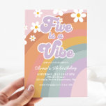 Groovy Five ist ein vibe Retro Rainbow 5. Geburtst Einladung<br><div class="desc">Groovy Five ist ein Vibe Retro Rainbow 5. Geburtstag laden Sie zu Gängen ein.</div>