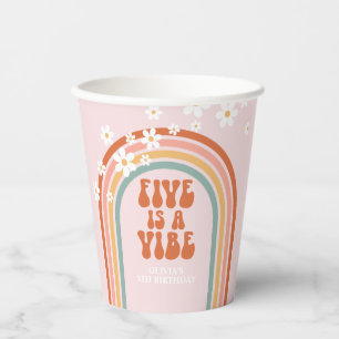 Groovy Five ist eine Stimmung Daisy Regenbogen 5. Pappbecher